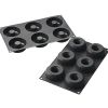 Форма для выпечки «Пончики», 6 ячеек, силикон, D=75/25 мм, H=28 мм, цвет черный, Martellato