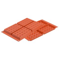 Форма для приготовления вафель Waffel Classic силиконовая красная, Silikomart