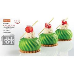 Форма кондитерская Pavoni CALEIDON 40*30 см, 12 ячеек, силикон, р-р ячейки: d 66 мм, h 34 мм,Pavoni