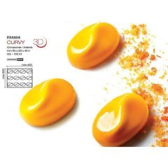Форма кондитерская Pavoni CURVY 40*30 см, силикон, р-р ячейки: 83*53 мм, h 42 мм, Pavoni