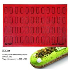 Форма кондитерская Pavoni ECLAIR 40*60 см, силикон, р-р ячейки: 60*18 мм, Pavoni