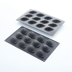 Форма для выпечки «Какао-бобы», 12 ячеек, силикон, H=23 мм, L=55 мм, B=35 мм, цвет черный, Martellato