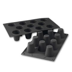 Форма для выпечки «Ром-баба», 11 ячеек, силикон, D=45 мм, H=48 мм, цвет черный, Martellato