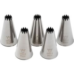 Набор из 5-ти насадок кондитерских «Открытая звезда», нержавеющая сталь, D=25/9 мм, H=45 мм, Martellato