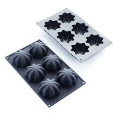 Форма для выпечки «Медуза», 6 ячеек, силикон, H=40 мм, L=297 мм, B=176 мм, цвет черный, Martellato