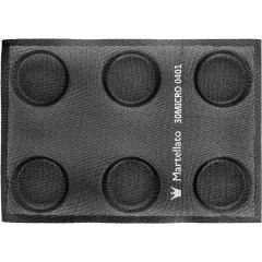 Набор из 2-х форм кондитерских перфорированных «Круг», 6 шт на листе 30х40 см, силикон, стеклопластик, D=85 мм, H=20 мм, цвет черный, Martellato