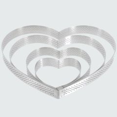 Форма кондитерская "Сердце", d=18 см, 400 мл, нержавеющая сталь перфорированная, De Buyer
