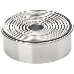 Набор из 11-ти колец кондитерских, D max=95/Dmin=20 мм, нержавеющая сталь, H=3 см, Paderno