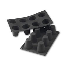 Форма для выпечки «Ромовая баба», 8 ячеек, силикон, L=29,7 см, B=17,6 см, цвет черный, Martellato