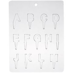 Форма для шоколада «Английские буквы для торта A-M», 13 ячеек, полиэтилен, L=24 см, B=18,5 см, Martellato
