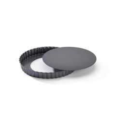 Форма для выпечки рифленая со съемным дном, d=20 см, h=3 см, сталь с антипригарным покрытием, De Buyer