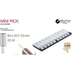 Форма для приготовления пирожного Mini Pick, размер ячейки 6 х 2 х 1,8 см, 22 мл, силиконовая, Silikomart