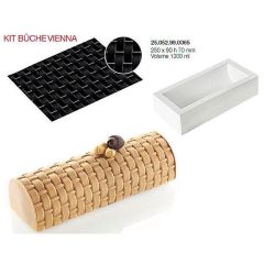 Форма для приготовления пирожного Kit Buche Vienna, 1300 мл, 25 х 9 х 7 см, силиконовая, Silikomart