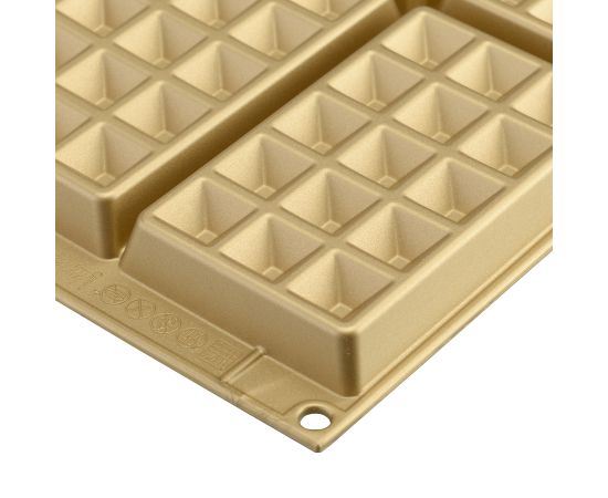 Форма для приготовления вафель Waffel Classic силиконовая золотая, Silikomart, изображение 7