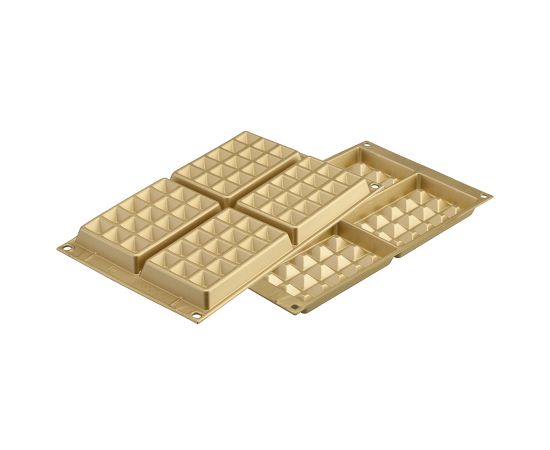 Форма для приготовления вафель Waffel Classic силиконовая золотая, Silikomart
