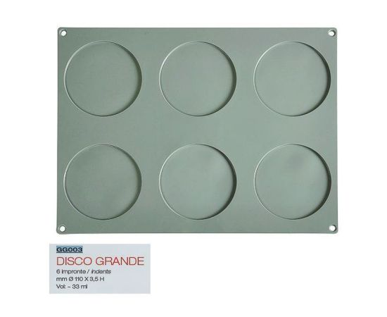 Форма кондитерская Pavoni 40*30 см, силикон, р-р ячейки: d 110 мм, h 30 мм, Pavoni