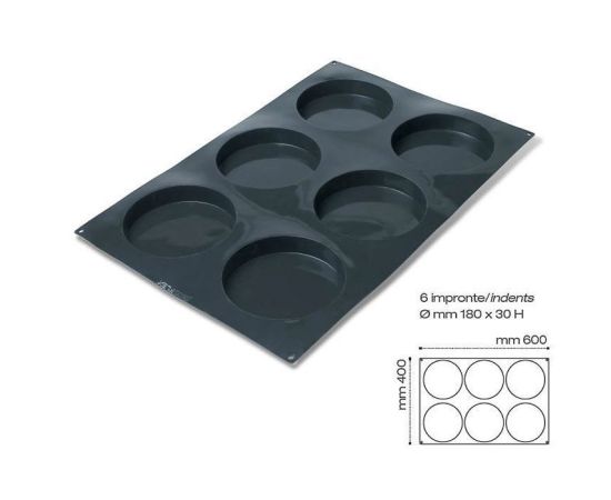 Форма кондитерская Pavoni 40*60 см, силикон, р-р ячейки: d 180 мм, h 30 мм, Pavoni