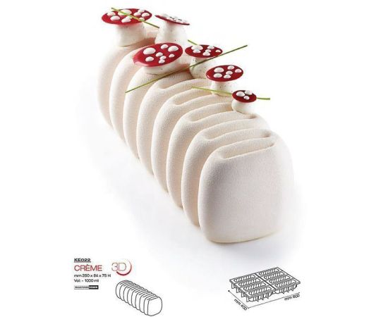 Форма кондитерская Pavoni CREME, силикон, 25*8,4 см, h 7,5 см, Pavoni