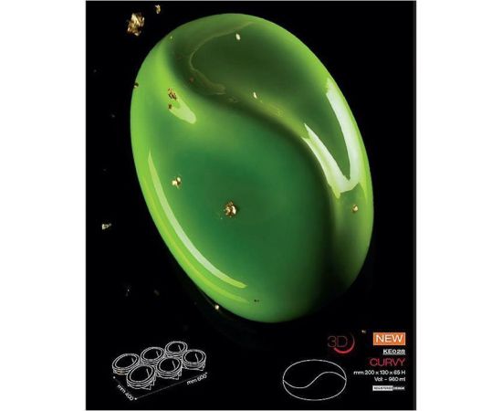 Форма кондитерская Pavoni CURVY, силикон, 20*13 см, h 6,5 см, Pavoni