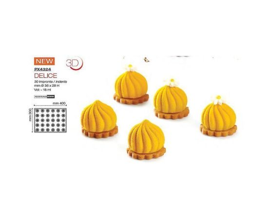 Форма кондитерская Pavoni DELICE 40*30 см, силикон, р-р ячейки: d 36 см, h 29 мм, Pavoni