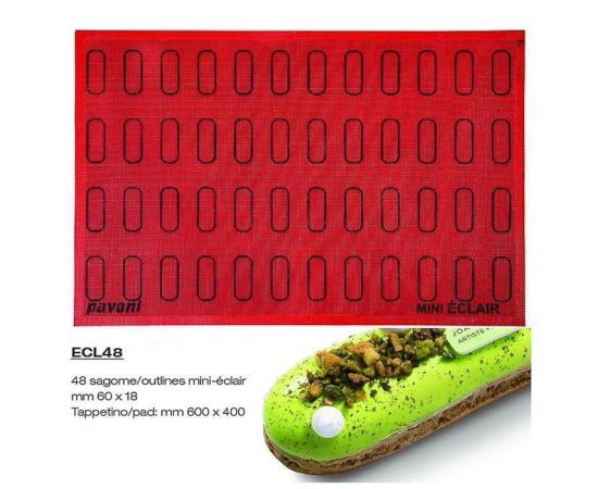 Форма кондитерская Pavoni ECLAIR 40*60 см, силикон, р-р ячейки: 60*18 мм, Pavoni