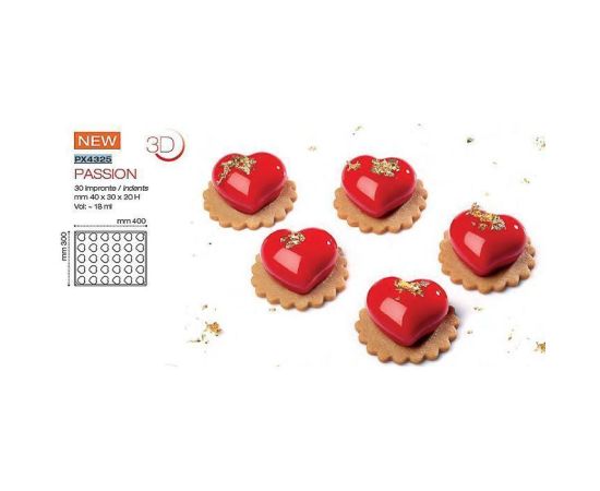 Форма кондитерская Pavoni PASSION 40*30 см, силикон, р-р ячейки: 40*30 см, h 20 мм,Pavoni