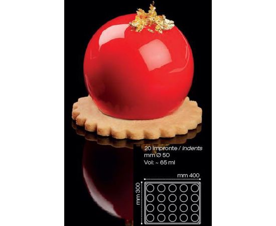 Форма кондитерская Pavoni SFERE 40*30 см, р-р ячейки: d 50 мм, силикон, Pavoni