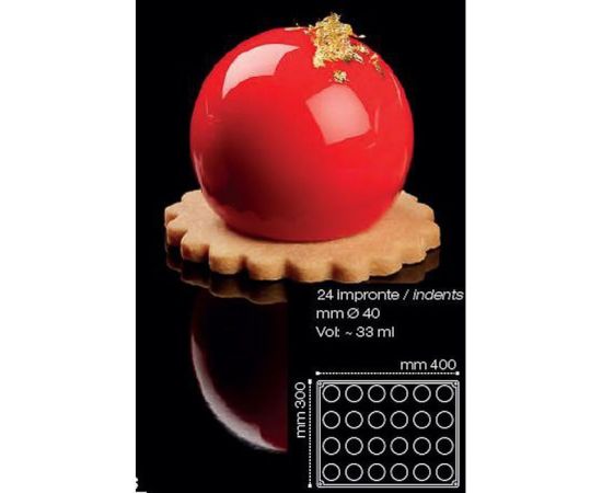 Форма кондитерская Pavoni SFERE 40*30 см, силикон, р-р ячейки: d 40 мм, Pavoni