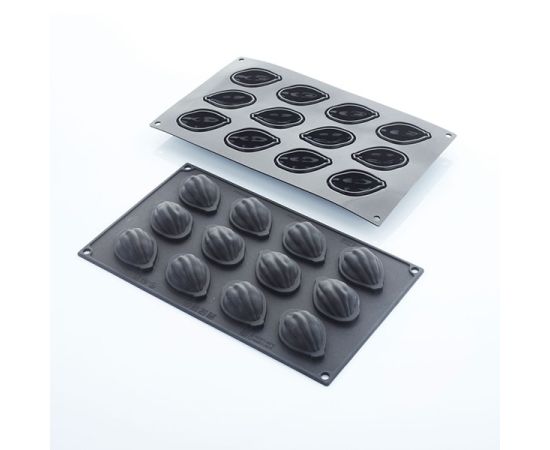 Форма для выпечки «Какао-бобы», 12 ячеек, силикон, H=23 мм, L=55 мм, B=35 мм, цвет черный, Martellato