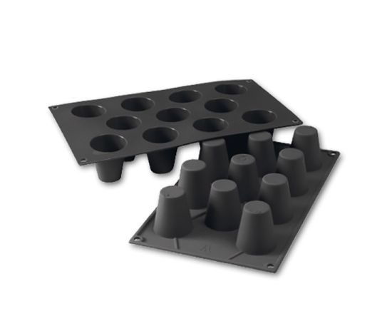 Форма для выпечки «Ром-баба», 11 ячеек, силикон, D=45 мм, H=48 мм, цвет черный, Martellato