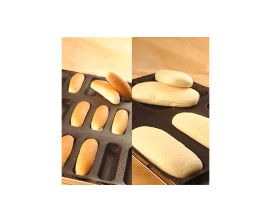 Форма кондитерская для выпечки багетов, 12 ячеек, 16.9*6.4*3, силикон, L=60 см, B=40 см, цвет черный, Paderno, изображение 3