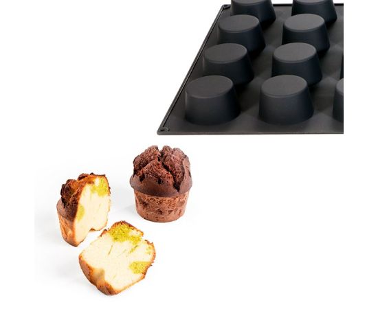 Форма для выпечки «Маффин», 24 ячейки, силикон, L=59,5 см, B=39,5 см, цвет черный, Martellato, изображение 2