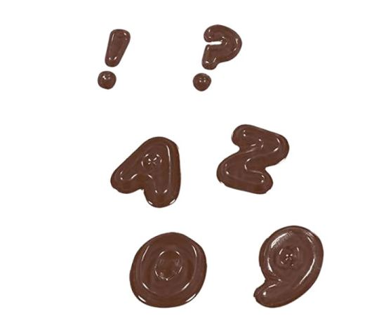 Форма для шоколада «Английский алфавит», 67 ячеек, полиэтилен, L=24 см, B=18,5 см, Martellato, изображение 2