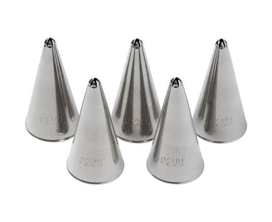 Набор из 5-ти насадок кондитерских «Закрытая звезда», нержавеющая сталь, D=25/2 мм, H=47 мм, Martellato