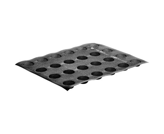 Набор из 2- форм кондитерских перфорированных «Круг», 24 шт на листе 30х40см, силикон, стеклопластик, D=40 мм, H=16 мм, цвет черный, Martellato, изображение 2