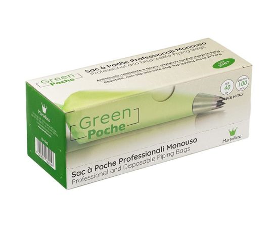 Мешок кондитерский одноразовый 80 микрон, 100 шт, полиэтилен, L=40 см, цвет зеленый, Martellato, изображение 3