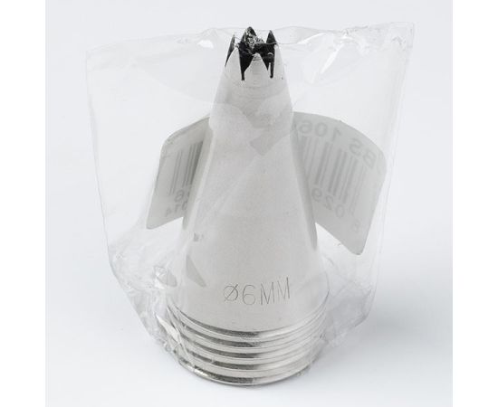 Набор из 5-ти насадок кондитерских «Открытая звезда», 6 зубцов, нержавеющая сталь, D=25/6 мм, H=45 мм, Martellato, изображение 2