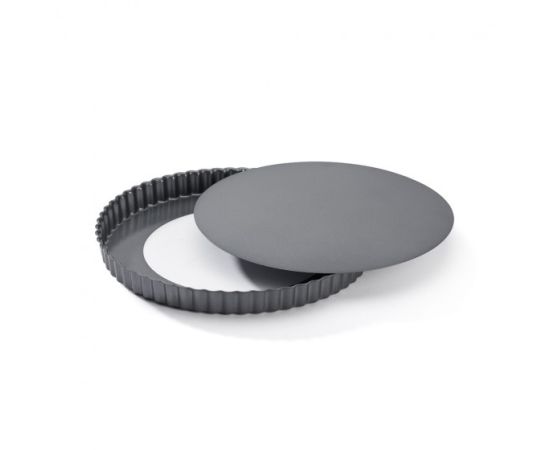 Форма для выпечки рифленая со съемным дном, d=28 см, h=3 см, сталь с антипригарным покрытием, De Buyer