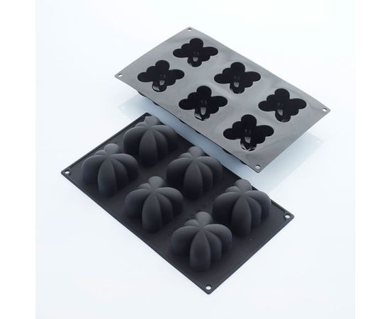 Форма для выпечки «Бабочки», 6 ячеек, силикон, H=40 мм, L=59 мм, B=65 мм, цвет черный, Martellato