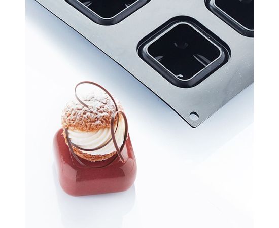 Форма для выпечки «Квадрат», 6 ячеек, силикон, L=29,7 см, B=17,6 см, цвет черный, Martellato, изображение 3