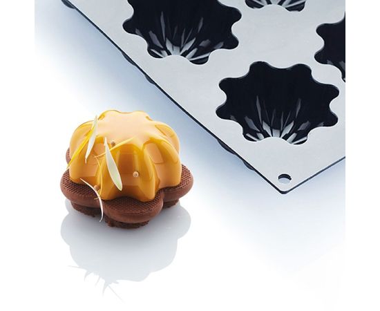 Форма для выпечки «Медуза», 6 ячеек, силикон, H=40 мм, L=297 мм, B=176 мм, цвет черный, Martellato, изображение 2