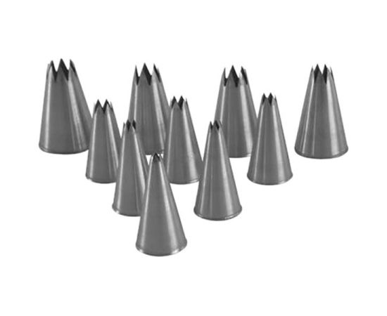 Набор из 10-ти кондитерских насадок «Звезда», d=4-15 мм, нержавеющая сталь, Martellato