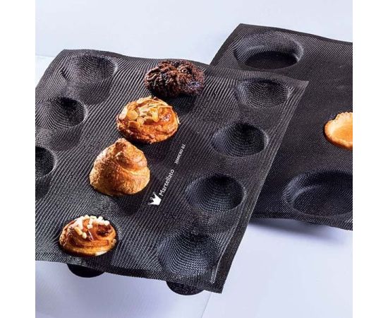 Форма кондитерская перфорированная «Круг», 30х40см, силикон, стеклопластик, D=6 см, H=4 см, цвет черный, Martellato, изображение 2