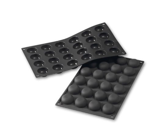 Форма для выпечки «Полусфера», 24 ячейки, силикон, D=34 мм, H=16 мм, цвет черный, Martellato