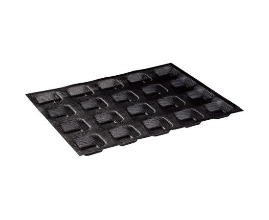 Форма кондитерская перфорированная «Квадрат», 20 шт на листе 30х40 см, силикон, стеклопластик,  H=2 см, L=5 см, B=5 см, цвет черный, Martellato