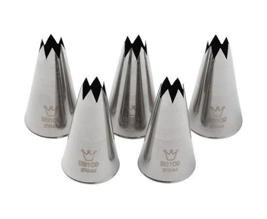 Набор из 5-ти насадок кондитерских «Открытая звезда», нержавеющая сталь, H=40 мм, L=25/9 мм, Martellato