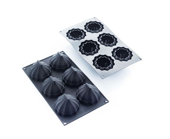 Форма для выпечки «Коко», 6 ячеек, силикон, L=29,7 см, B=17,6 см, цвет черный, Martellato