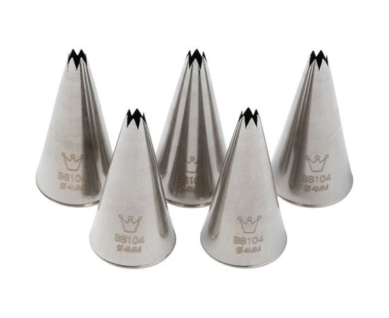 Набор из 5-ти насадок кондитерских «Открытая звезда», нержавеющая сталь, H=50 мм, L=25/4 мм, Martellato