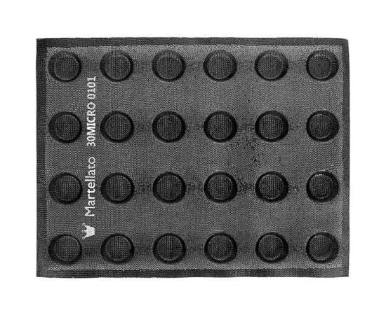 Набор из 2- форм кондитерских перфорированных «Круг», 24 шт на листе 30х40см, силикон, стеклопластик, D=40 мм, H=16 мм, цвет черный, Martellato