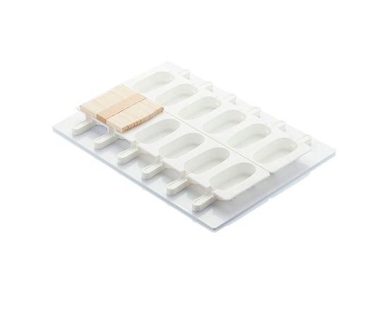 Набор из 4-х форм для мороженого, 12 ячеек, силикон, L=39 см, B=14,6 см, цвет белый, Martellato